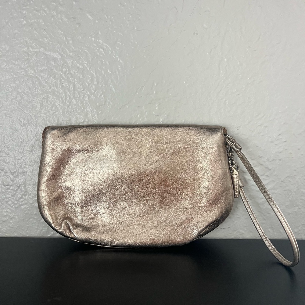 Coach Y2K Metallic Clutch Pleated Wristlet - Picture 6 of 9